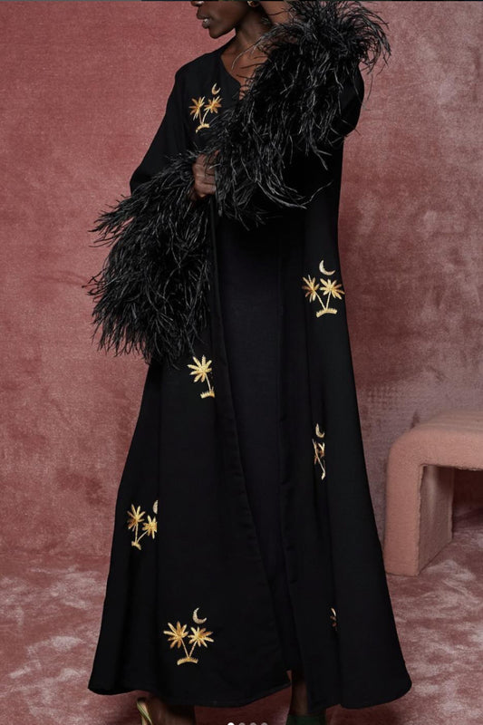 Black feather abaya